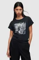μαύρο Βαμβακερό μπλουζάκι AllSaints Panthere Γυναικεία