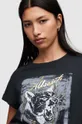 Βαμβακερό μπλουζάκι AllSaints Panthere μαύρο