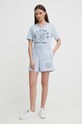 Бавовняна футболка Tommy Hilfiger WW0WW41575 блакитний SS24
