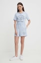 Bavlněné tričko Tommy Hilfiger WW0WW41575 modrá SS24