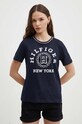 Ruházat Tommy Hilfiger pamut póló WW0WW41575 sötétkék