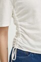 Samsoe Samsoe t-shirt lniany SAALBANE F24100091 beżowy