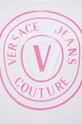 Βαμβακερό μπλουζάκι Versace Jeans Couture 76HAHG05 λευκό