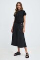 Twinset tricou din bumbac 241TT2263 negru SS24