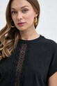 Twinset tricou din bumbac negru 241TT2263