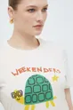 béžová Bavlnené tričko Weekend Max Mara