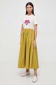 Βαμβακερό μπλουζάκι Weekend Max Mara 2415971061600 μπεζ SS24