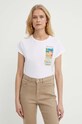 Marella t-shirt bawełniany biały 2413971016200