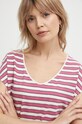 Футболка з домішкою льону Pepe Jeans KHLOE рожевий PL505835
