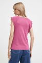 Odzież Pepe Jeans t-shirt lniany KAI PL505842 różowy