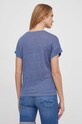 Odzież Pepe Jeans t-shirt lniany PL505843 niebieski