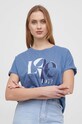 Pepe Jeans tricou din bumbac print albastru PL505825