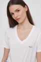 Pepe Jeans t-shirt bawełniany LORETTE V NECK biały PL505826