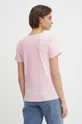 Βαμβακερό μπλουζάκι Pepe Jeans LORETTE V NECK ροζ