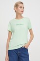 Хлопковая футболка Pepe Jeans LORETTE зелёный PL505827