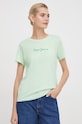 Pepe Jeans t-shirt bawełniany LORETTE zielony PL505827