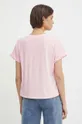 Βαμβακερό μπλουζάκι Pepe Jeans LIU ροζ