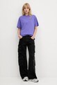 Βαμβακερό μπλουζάκι Hugo Blue 50518139 μωβ AW25