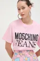 Moschino Jeans t-shirt bawełniany 100 % Bawełna