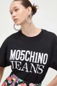 črna Bombažna kratka majica Moschino Jeans