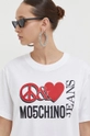 bijela Pamučna majica Moschino Jeans