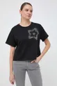 črna Bombažna kratka majica Liu Jo