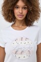 Liu Jo t-shirt bawełniany biały WA4108.JS923