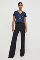 Liu Jo t-shirt in cotone TA4137.J6040 blu navy SS24