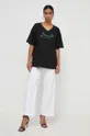 Bombažna kratka majica Liu Jo črna