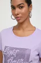 vijolična Bombažna kratka majica Liu Jo