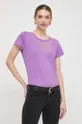 fioletowy Liu Jo t-shirt bawełniany