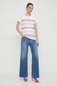 Liu Jo t-shirt bawełniany TA4197.J6040 biały SS24