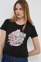 Liu Jo t-shirt z elastanem czarny TA4202.JS003