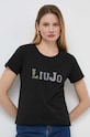 Oblečenie Bavlnené tričko Liu Jo TA4204.JS923 čierna