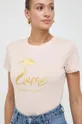 Armani Exchange t-shirt bawełniany różowy