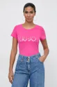 różowy Liu Jo t-shirt bawełniany