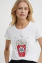biały Liu Jo t-shirt bawełniany Damski