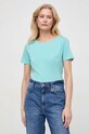 Odzież Liu Jo t-shirt bawełniany MA4395.J6308 turkusowy