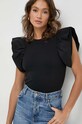 Liu Jo t-shirt bawełniany bawełna czarny MA4417.J6308