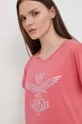 różowy Aeronautica Militare t-shirt bawełniany