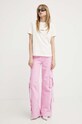 Бавовняна футболка MSGM 2000MDM500.200002 бежевий AA00