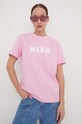 Bavlněné tričko MSGM 3641MDM92.247002 růžová SS24