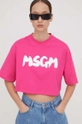 Хлопковая футболка MSGM розовый