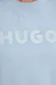 голубой Хлопковая футболка HUGO