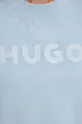 modrá Bavlnené tričko HUGO