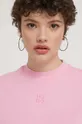 różowy HUGO t-shirt bawełniany
