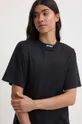 črna Bombažna kratka majica HUGO Ženski