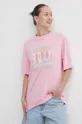 ροζ Βαμβακερό μπλουζάκι Roxy
