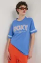 Βαμβακερό μπλουζάκι Roxy Essential Energy μπλε