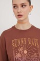 Roxy t-shirt bawełniany brązowy ERJZT05691